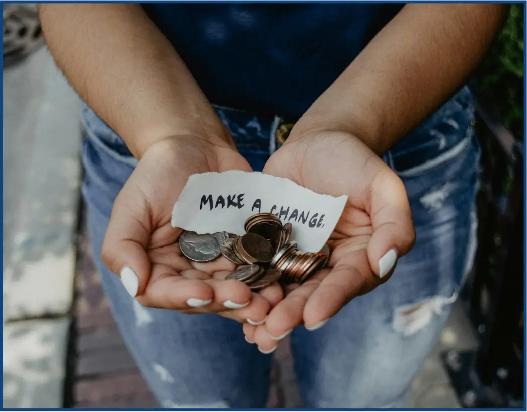 person making a donation